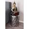 18" Silver Hollow Aluminum Contemporary Stool